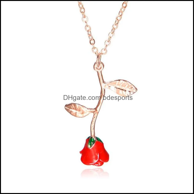 necklace fashion send girlfriend gift exquisite rose pendant for women wedding birthday present 80 p2