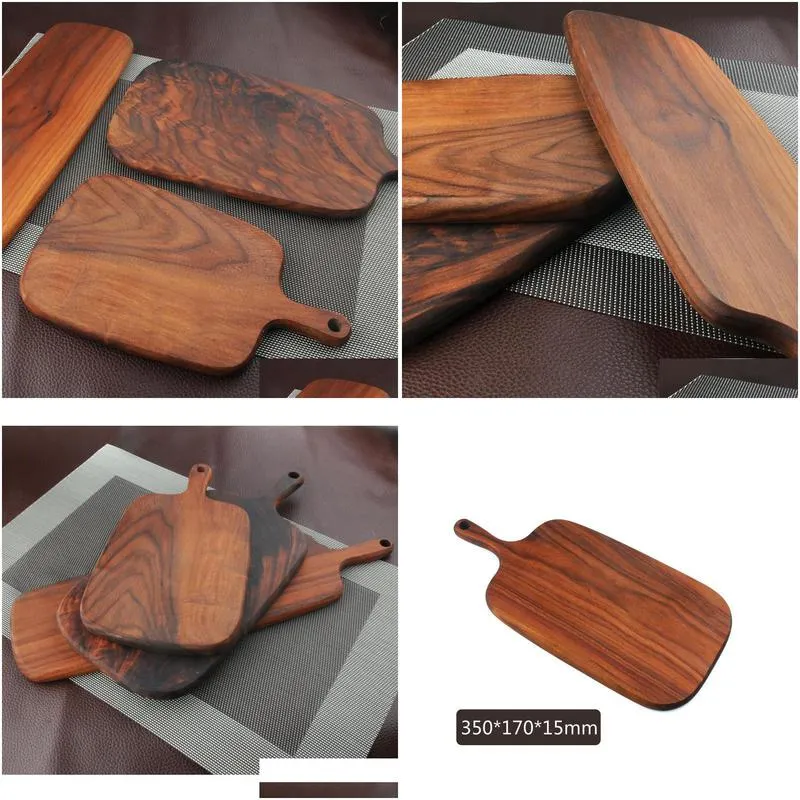 1 pcs black walnut wood cutting board kitchen chopping board 3 size pizza disks real wood without glue stock plate t200111