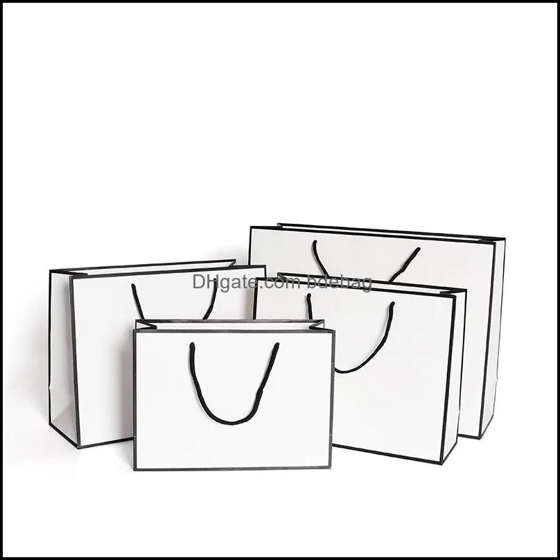 gifts white card packaging bag clothing kraft paper bags fashion storage handbag shopping advertising environmental custom 1 86gr b2