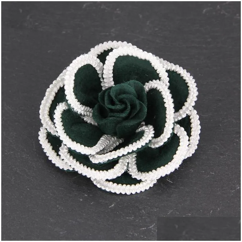 pins brooches simple borders classic colorful fabric camellia flower brooch women cloth art corsage jewelry pin shawl shirt collar