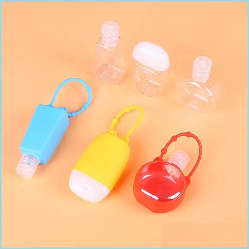 26 colors hand sanitizer bottle holder silicone hand gel holder with 30ml travel bottle portable hand soap holder silicone cover