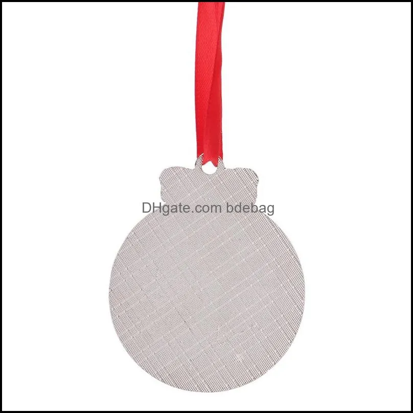 sublimation blank metal christmas decorations heat transfer santa claus pendant diy christmastree ornament writable gifts 918 b3