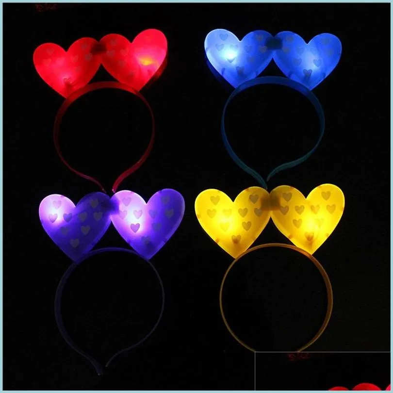 head hoop hats two peach love heart luminescence led light toys hairpin flash of lights hairhoop vocal concert party articles 1 6hp p1