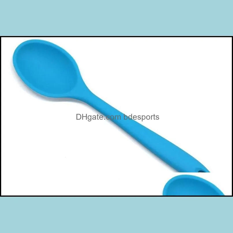 food grade spoons silicone color mix multi function trumpet heat insulation eco friendly cooking spoon kitchen tool 3hye1