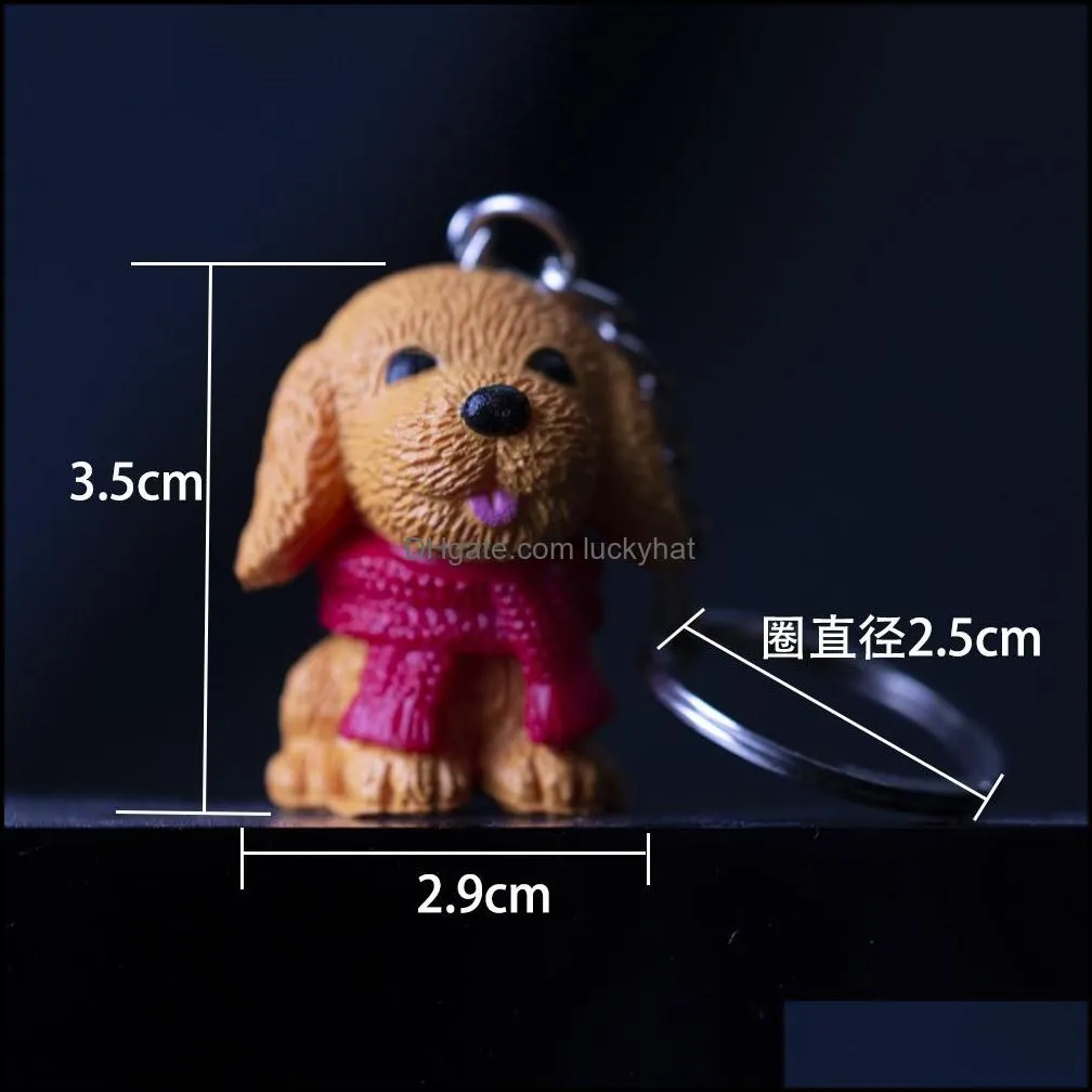 scarve dog figure keychain key rings toy cute bag hangs fashion jewelry