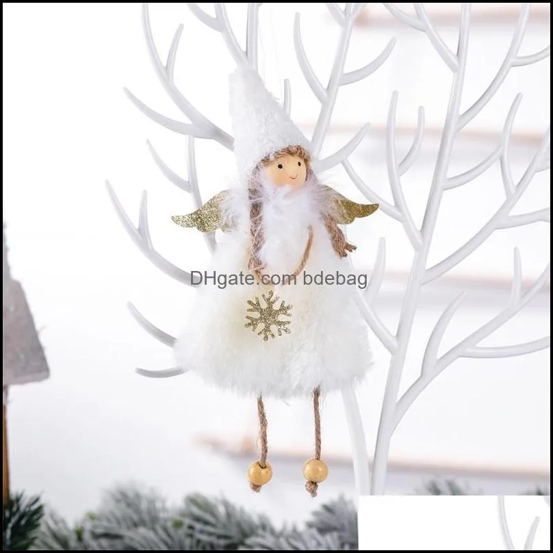 cute love angel christmas tree pendants decorations creative childrens gifts plush dolls toys home decoration 1042 b3