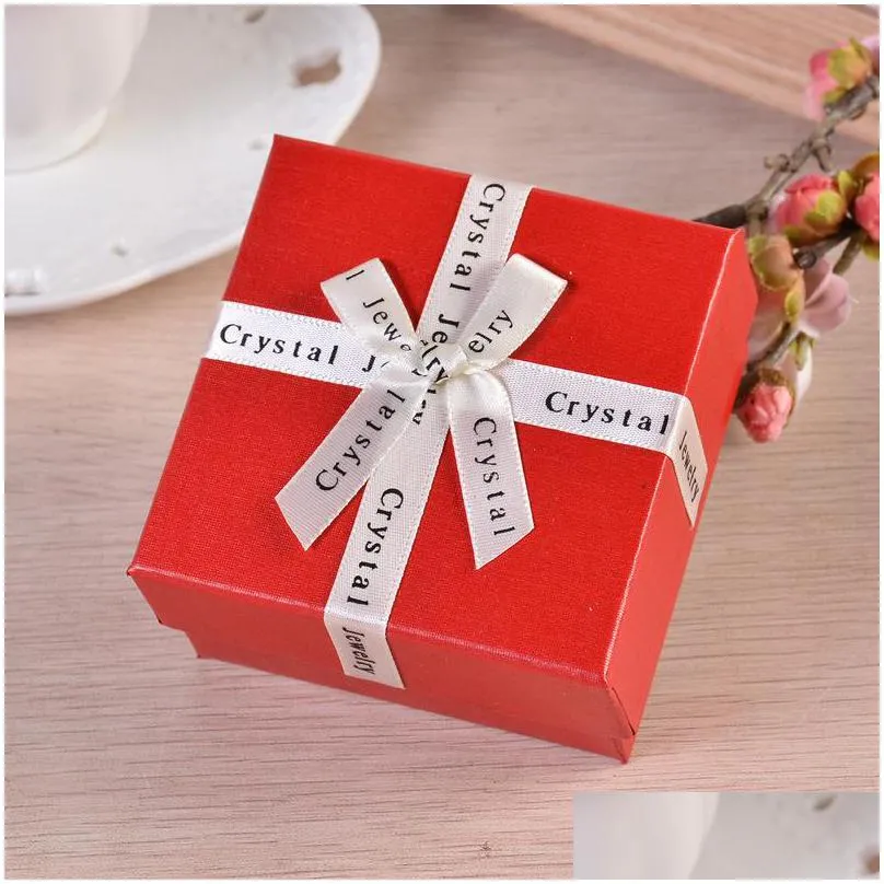 gift jewelry box for necklace bracelet earrings ring paper packaging boxes jewelry organizer storage ribbon bow packing boxes