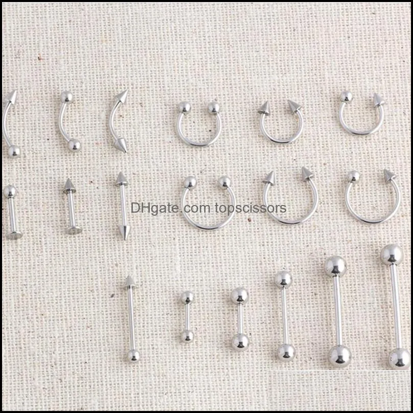 set of 42 pack stainless steel body piercing stud nose ring lip stud for men and women