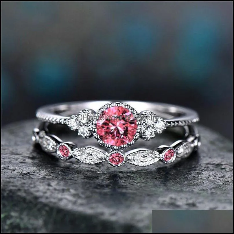 birthday stone cubic zircon ring diamond ring jewelry set couple engagement wedding rings women rings fashion jewelry