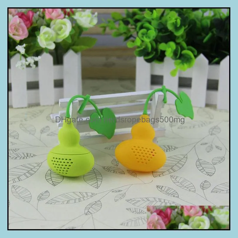 cute gourd shaped tea strainer new arrivel silicone small calabash tea infuser filter diffuser multicolor randomly send