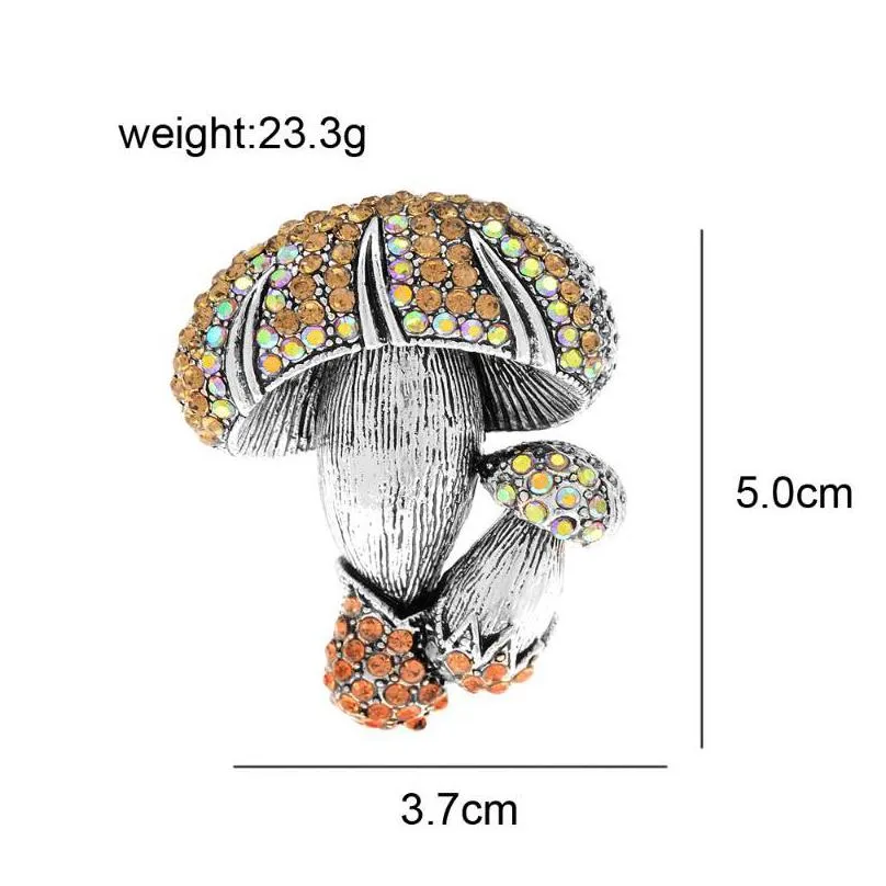 pins brooches cindy xiang rhinestone double mushrooms for women and men vintage vegetables plant cute creative brooch pin jewelry