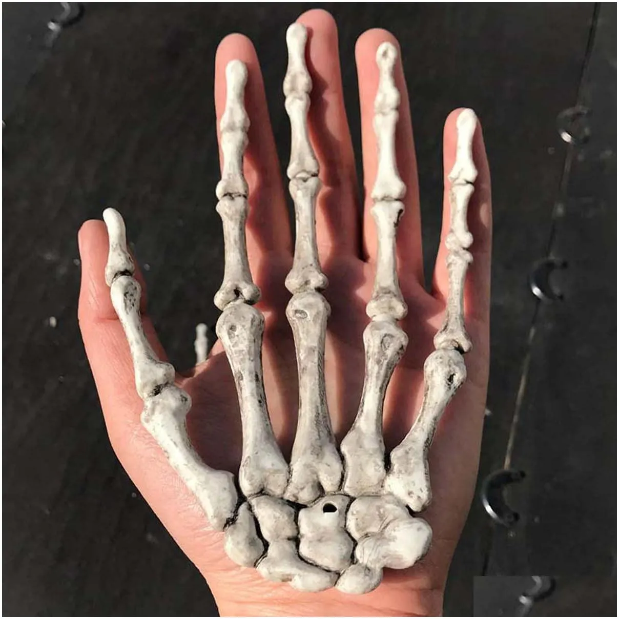 party decoration halloween realistic skeleton hands plastic fake human hand bones for zombie scary props decorations ammfp