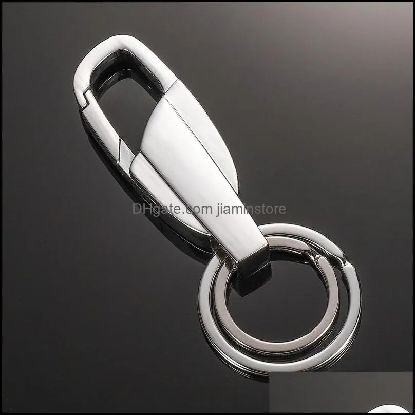 metal double circle key ring car keychain holders hangs fashion jewelry