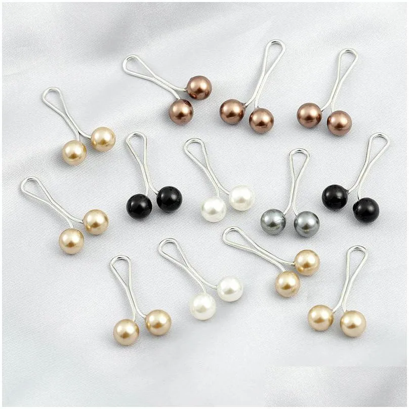 pins brooches 12pcs pearl scarf brooch pin headscarf shawl lady muslim hijab clip fixed strap anti slip women accessory