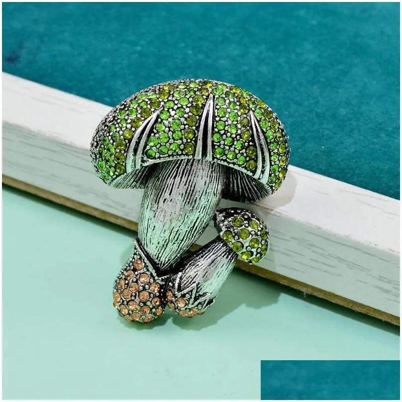 pins brooches cindy xiang rhinestone double mushrooms for women and men vintage vegetables plant cute creative brooch pin jewelry