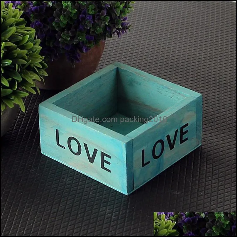 brief design garden pot english letter fashion wooden planters eco friendly succulent plants storage box high quality 3 2hx zz