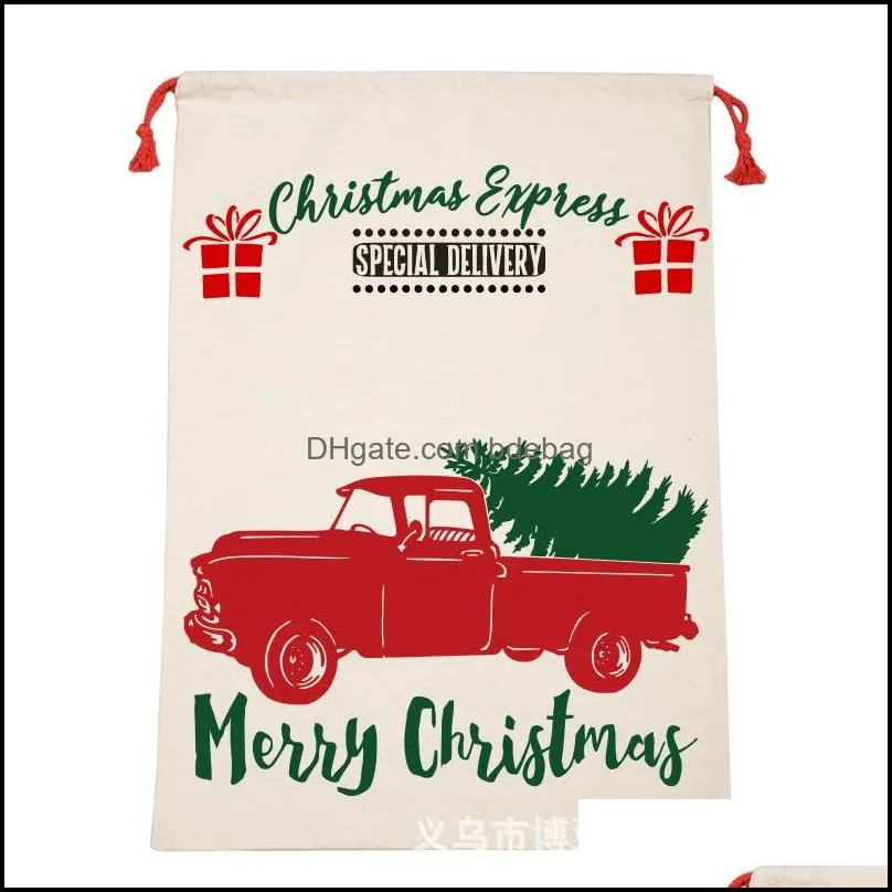 delivery service drawstring bag heavy pouch santa sacks merry christmas decorations ornaments 2020 canvas snack gift 10 9by c2