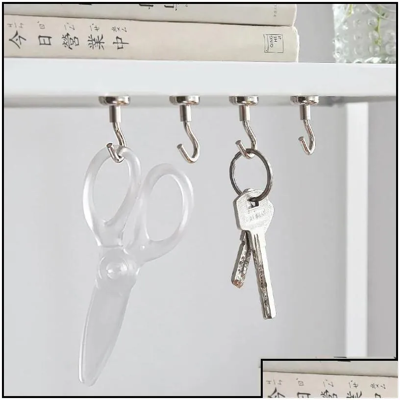 hooks rails 20pcs strong magnetic hooks heavy duty wall home kitchen bar storage organization for hanger t cup hanging 220808 drop