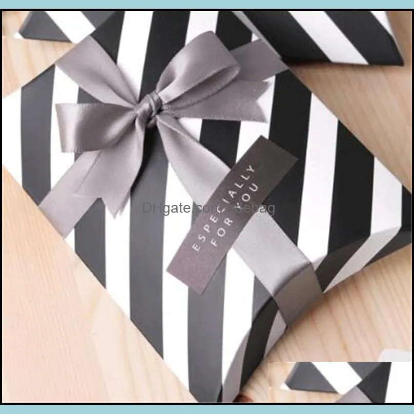 gift boxes wrap black stripe small package creative idea candy container high grade packing pillow carton factory direct selling 0 42hj