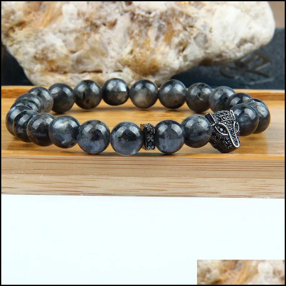 new black panther beaded leopard bracelets for men with natural tiger eye, white howlite stone, cinnabar stone beads