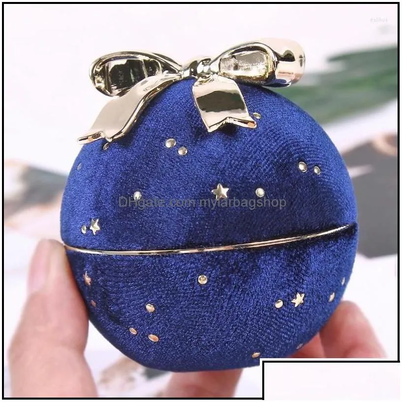 gift wrap gift wrap 1pcs green /blue color ring /pendant storage boxes round star corduroy jewelry box bow ornament high mylarbagshop