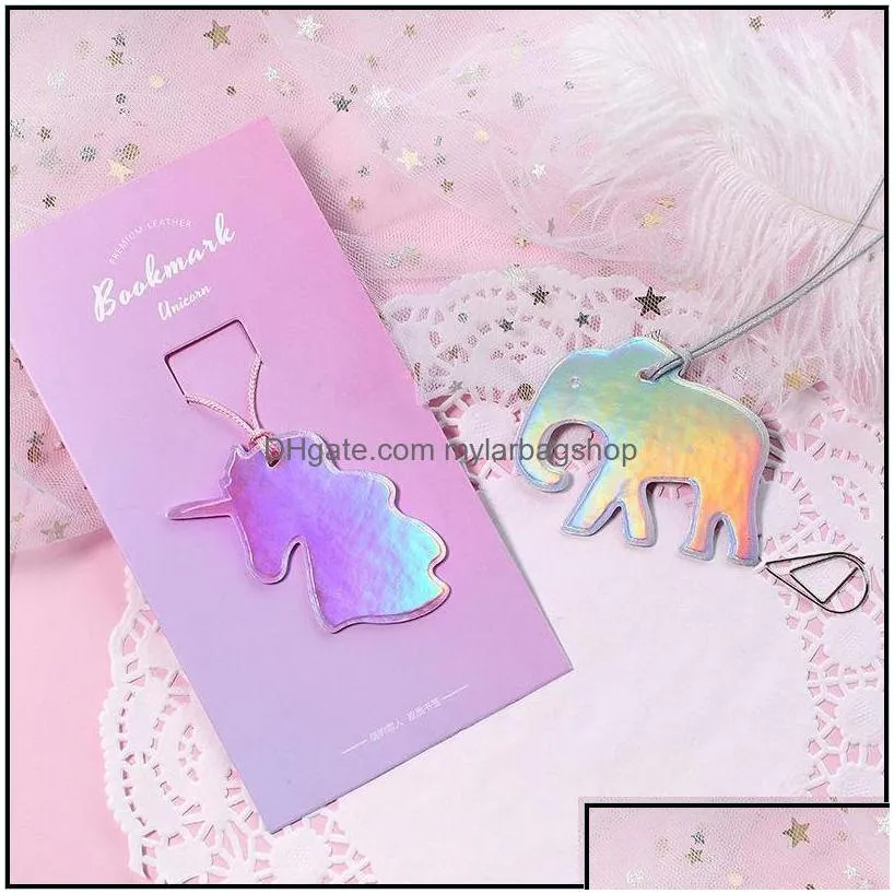 bookmark desk accessories office school supplies business industrial coloffice cartoon cute animal laser series leather bookmarks