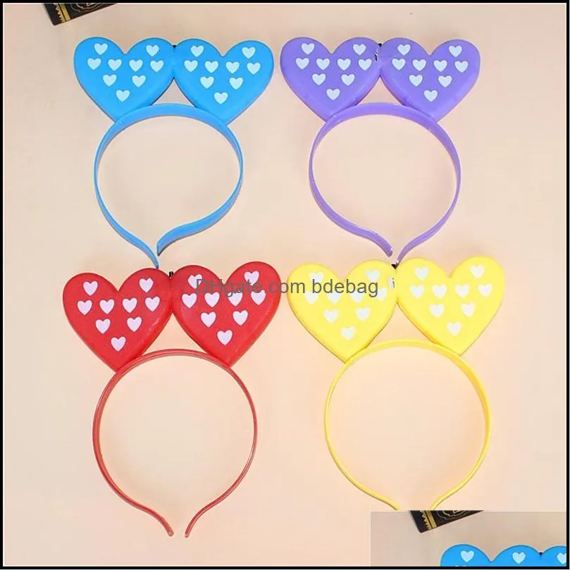 head hoop hats two peach love heart luminescence led light toys hairpin flash of lights hairhoop vocal concert party articles 1 6hp p1