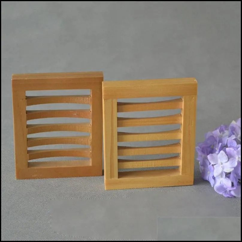 natural wooden soap dishes bathing drain water soap tray holder storage soap box container bath shower rack