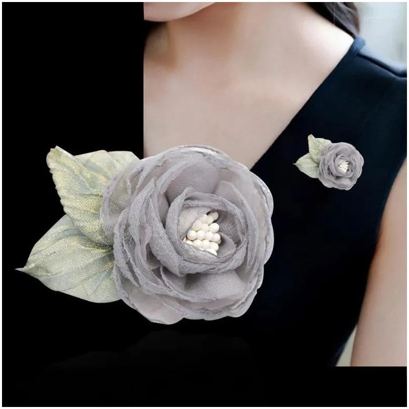 brooches ladies cloth art lapel decoration badge scarf brooch shawl fabric flower pin collar shirt coats pins suit woman handmade