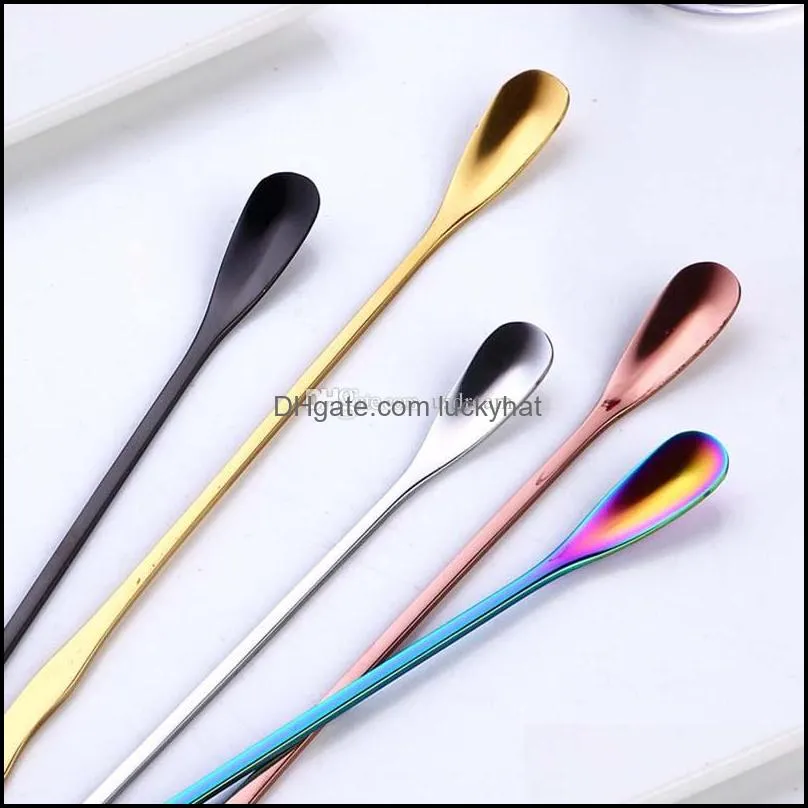 stainless steel coffee scoops gold rainbow stirring scoops mug ice scoop dessert ladle spoon home kitchen dining coffeeware