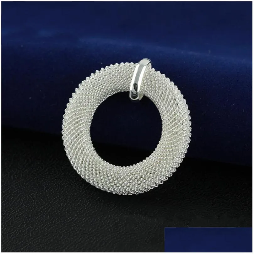 925 sterling silver necklace link snake chain for women fashion pendant cute simple mesh circle nest necklace wedding jewelry party