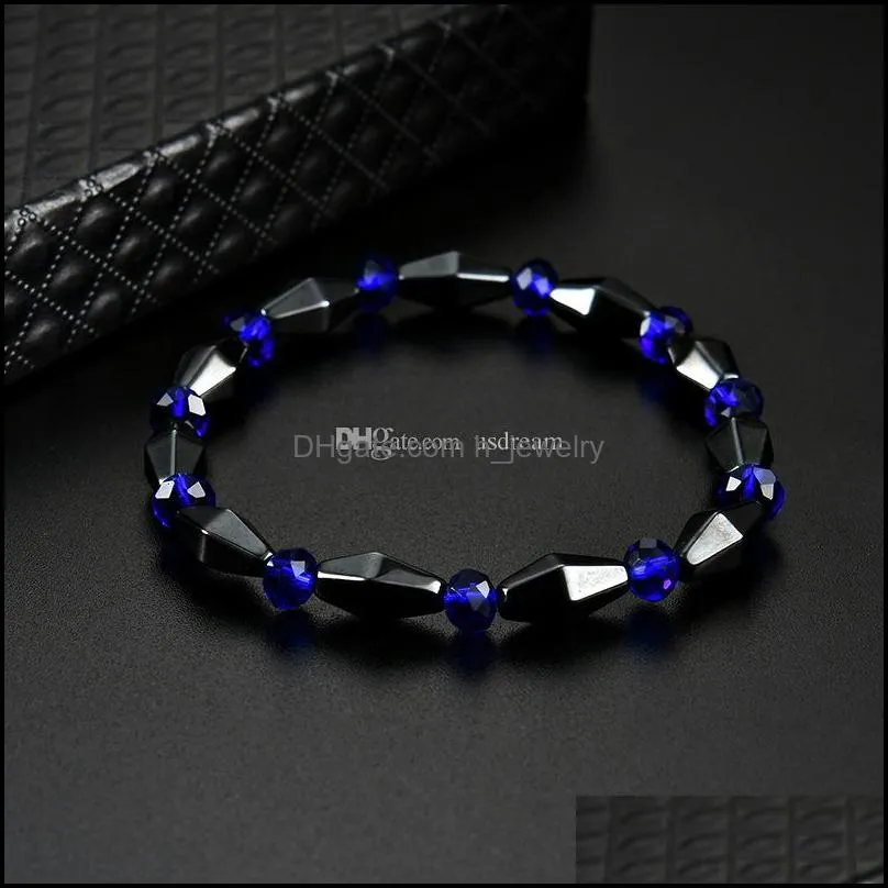 cone shape magnetic hematite beaded strands bracelet stone beads string bracelets bangle cuff power healthy fashion jewelry