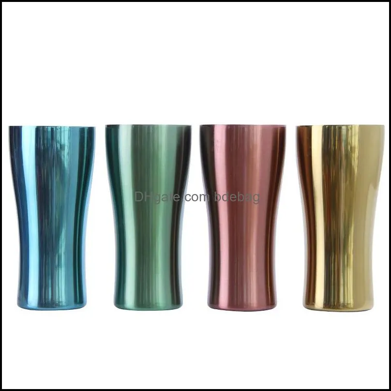stainless steel coffee cup monolayer pure color environmental protection cups originality cylindrical with various colors 27zj
