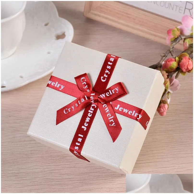 gift jewelry box for necklace bracelet earrings ring paper packaging boxes jewelry organizer storage ribbon bow packing boxes