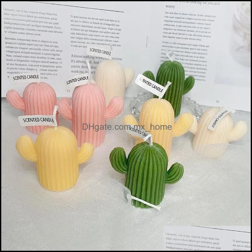  scented candle soy wax prayer votive candles cactus candles creative table ornament