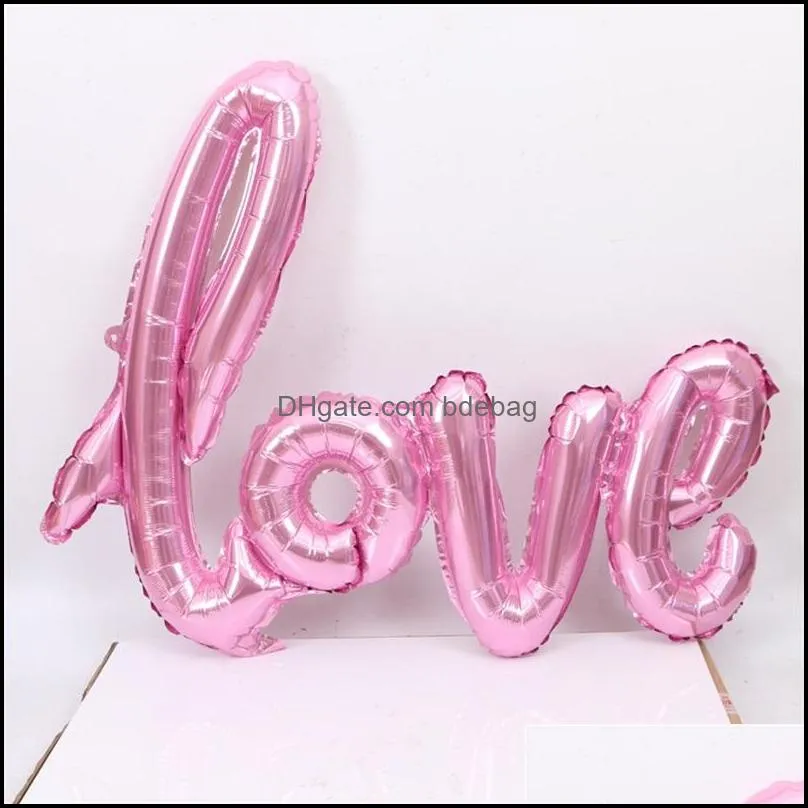 aluminum film foil letter balloon letters love conjoined valentines day birthday wedding bridal air balloons decoration 2hy