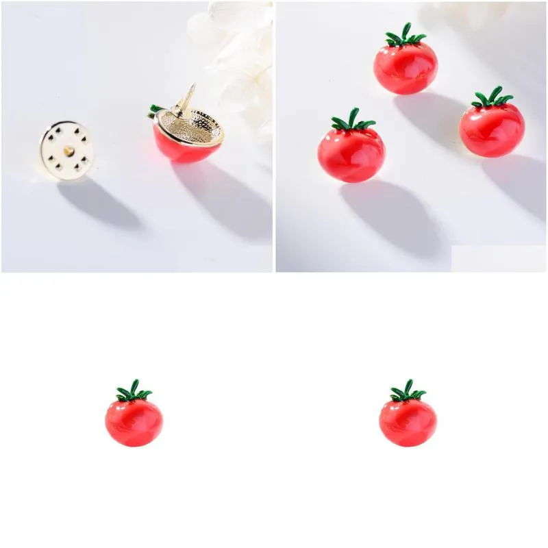 pins brooches blucome craft enamel pin cute brooch lovely tomato fruit high quality for men dress shirt bag hat hijab lapel