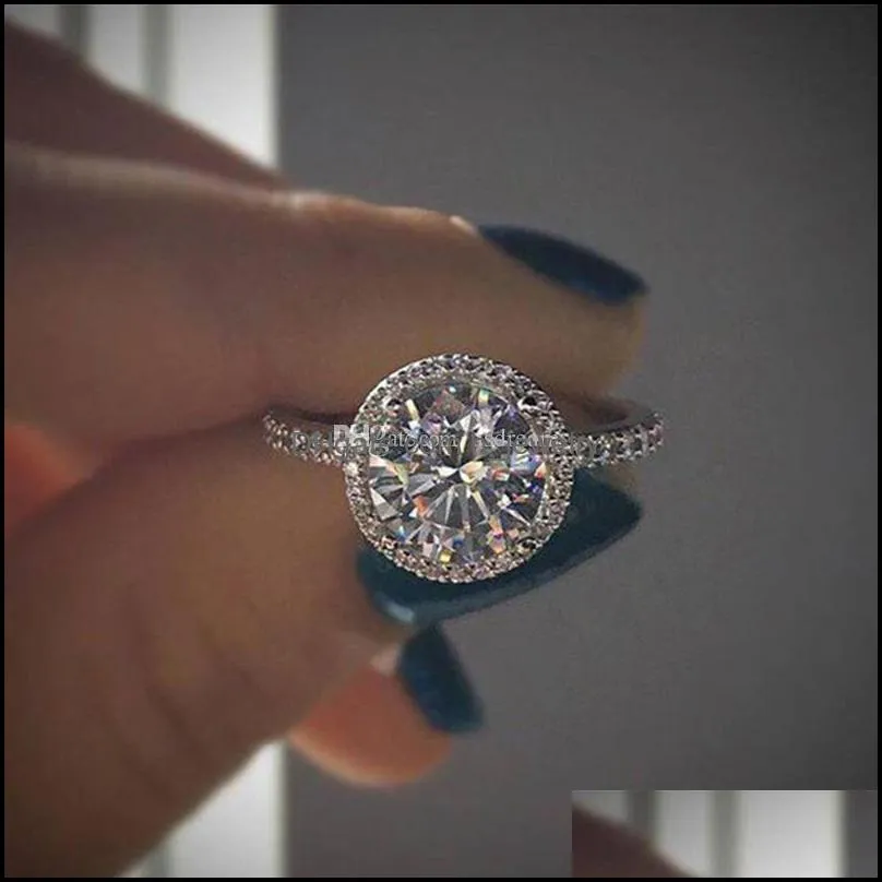 crystal diamond ring women rings engagement wedding rings fashion jewelry gift