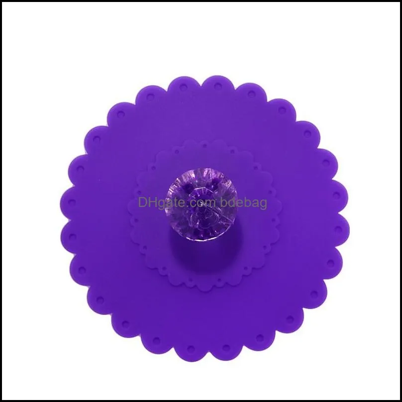 pvc lid coversanti dust cup cover diamonds leak proofflower cups cap sell well with different color 1 5cb j1