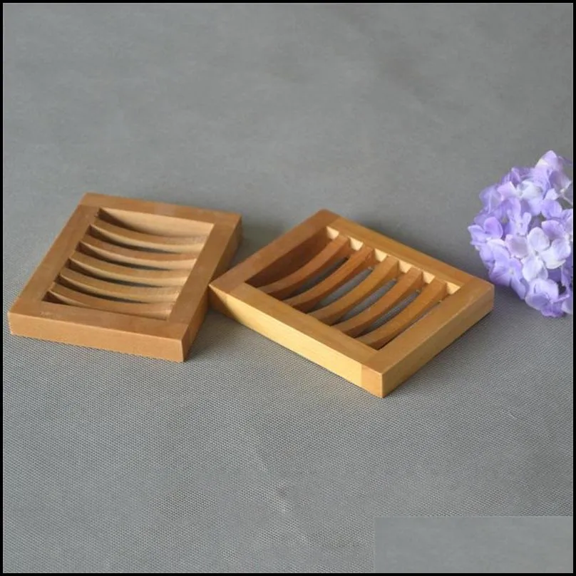 natural wooden soap dishes bathing drain water soap tray holder storage soap box container bath shower rack