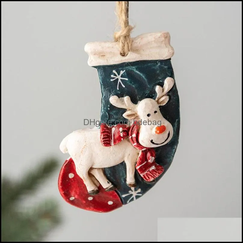 party supplies christmas resin small pendants xmax tree decoration accessories american retro pendant home decorations 758 b3