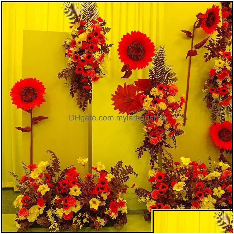 decorative flowers wreaths decorative flowers wreaths artificial sunflower wedding t stage layout fake decor logo floral wall part