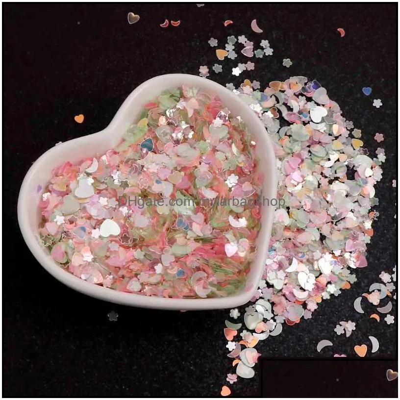 party decoration 15g/bag pink series shining sequins heart star moon shapes brilliant glitter pvc wedding birthday balloo mylarbagshop