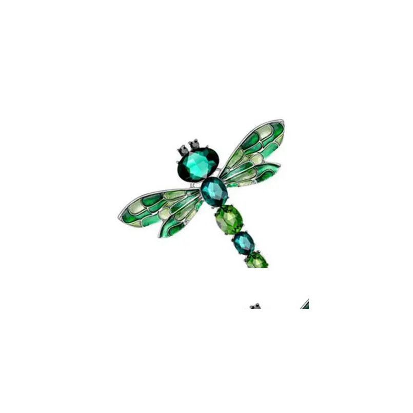 pins brooches 10pcs enamel wing crystal dragonfly brooch pins fashion women garment jewelry for party banquet alloy hats scarf pin