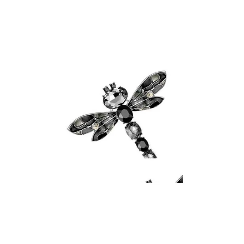 pins brooches 10pcs enamel wing crystal dragonfly brooch pins fashion women garment jewelry for party banquet alloy hats scarf pin