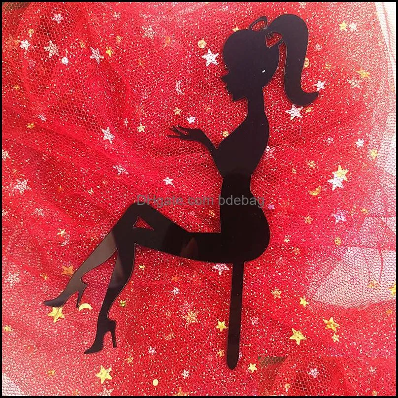 acrylic decoration cupcake card insertion high heels lady girl shoes goddess fashion ornament party supplies 0 7hn k2
