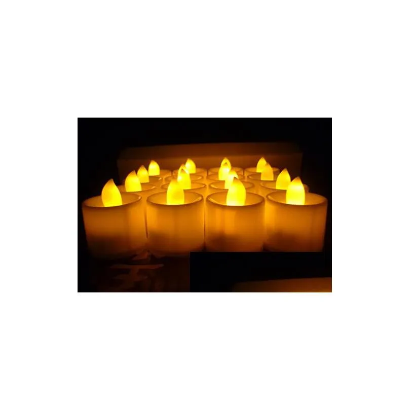 led wedding tealights electronic candle light party event flameless flickering battery candles plastic home decor colorful