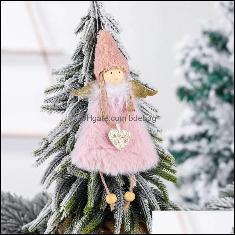 cute love angel christmas tree pendants decorations creative childrens gifts plush dolls toys home decoration 1042 b3