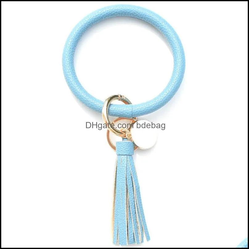 tassels keyring favor bracelets wristlet keychain bracelet circle bangle key ring chain for women 37 h1