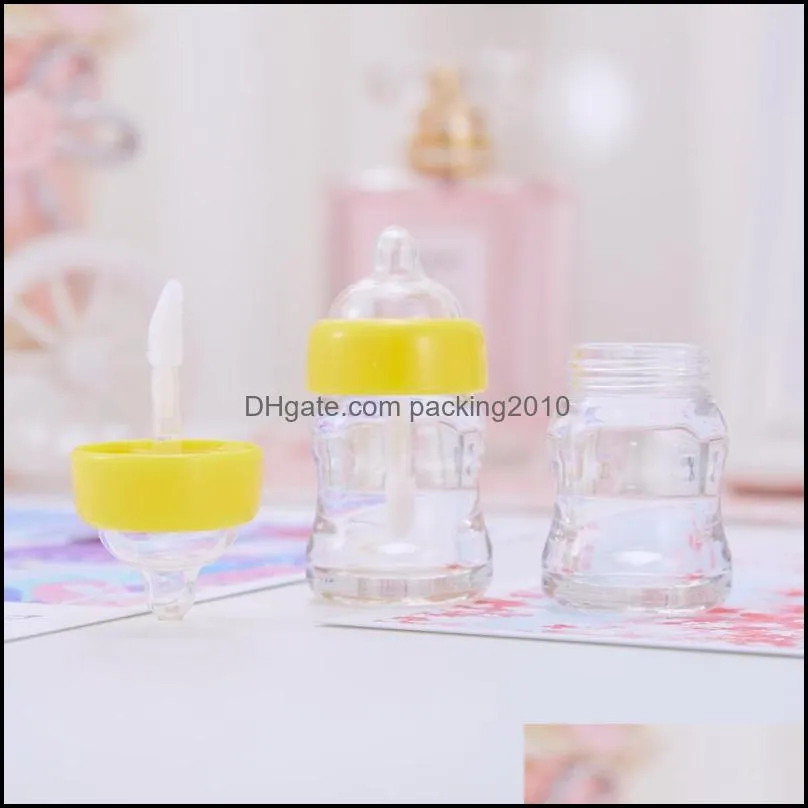 plastic empty lip gloss container transparent multi color nipple bottle type labial lipstick lipglosses tube 1 6xm l2